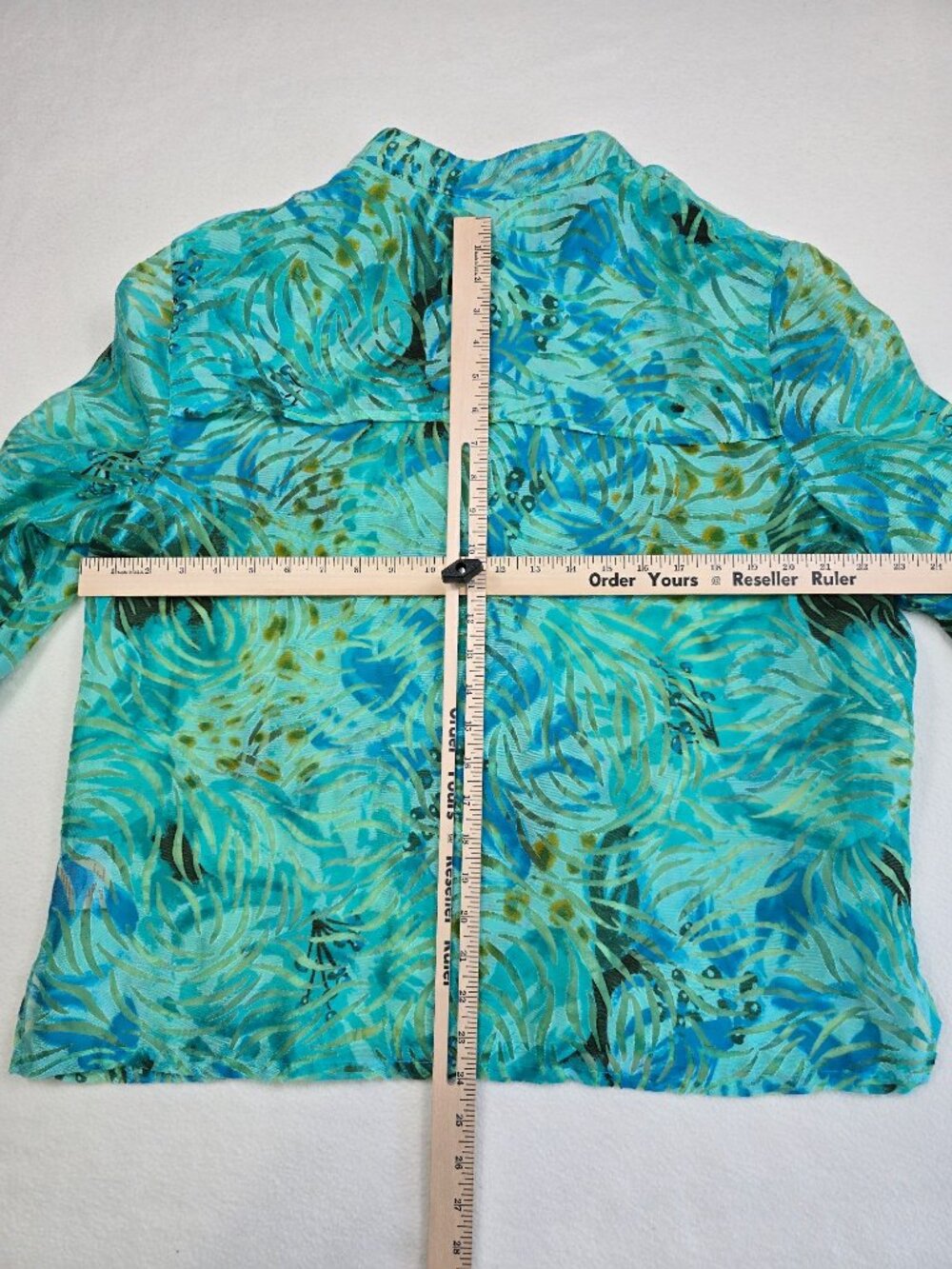Ruby Rd Size 18 Button-Up Turquoise Blouse - Picture 4 of 4